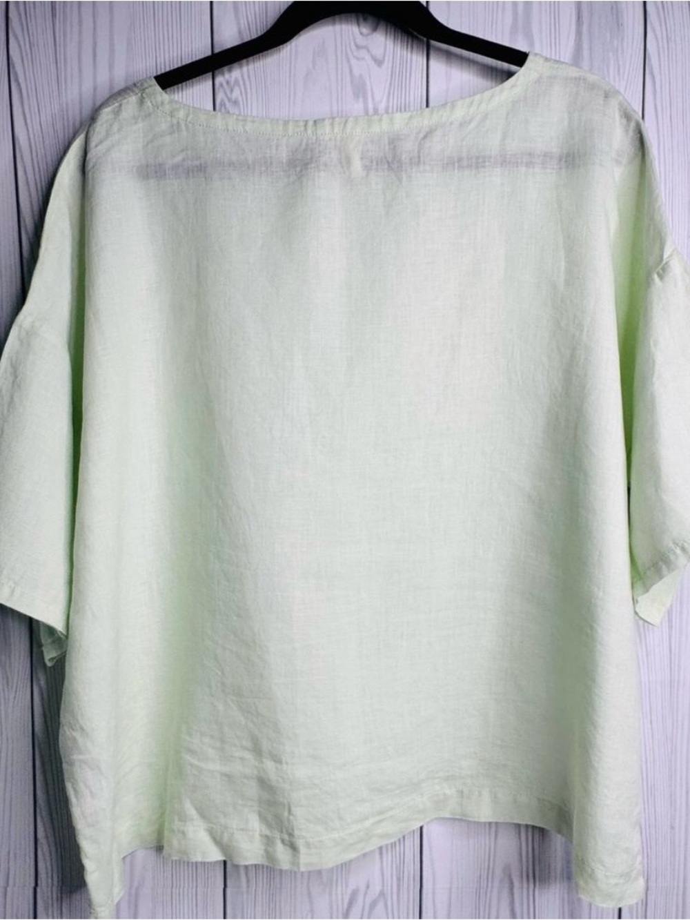 Eileen Fisher Pale Mint Linen Boxy Tunic - Picture 2 of 6
